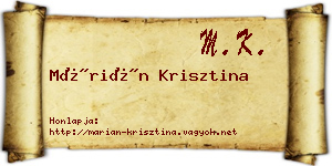 Márián Krisztina névjegykártya
