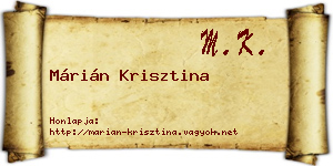 Márián Krisztina névjegykártya